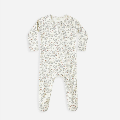 Bamboo Zip Footie || Woodland – Quincy Mae