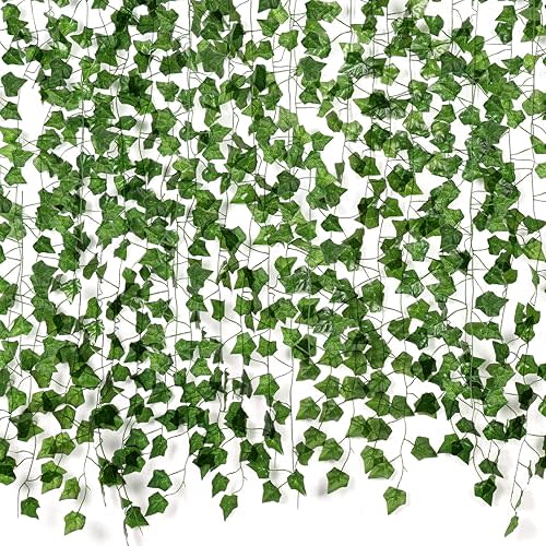 Fake Vines for Room Decor Aesthetic Artificial Plant Ivy Leaves Hanging Greenery Garlands for Home Bedroom Wall Wedding Party Decor (168FT 24PCS Vines)