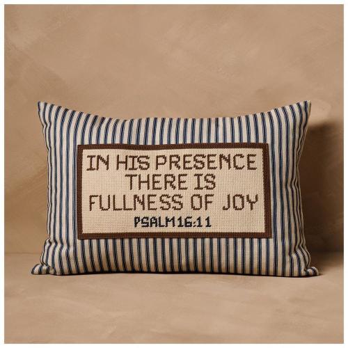 Kinkeeping Psalm 16:11 Fullness Of Joy Striped Throw Pillow
