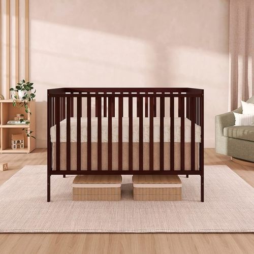 Dream On Me Synergy 5-in-1 Convertible Full-Size Baby Crib with Toddler, Day & Full Bed Conversion in Espresso, GreenGuard Gold & BSA, 3 Mattress Heights, Sustainable Pinewood