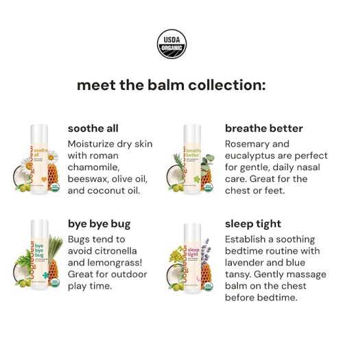 oogiebear Organic Baby Balm 4-Pack – Nose-to-Toe, Breathing Rub, Bug Away & Sleep Balm – Natural & Organic Soothing Care for Babies & Toddlers