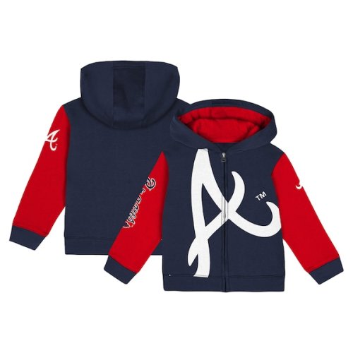 Atlanta Braves Fanatics Infant Post Card Full-Zip Hoodie Jacket - Navy