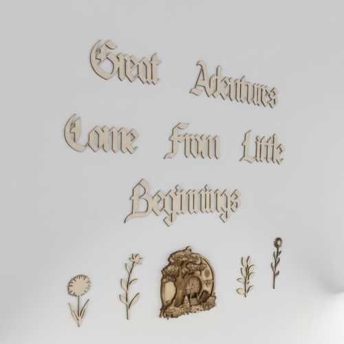 Hobbit Nursery Decor Middle Earth Themed Bedroom Wall Art Wooden Quote Fantasy Design Rustic Sign Natural Wood Adventure Decoration Tolkien