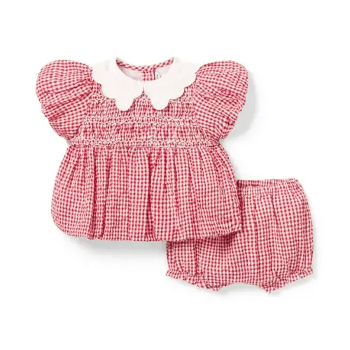 Baby Maraschino Red Gingham Baby Gingham Matching Set by Janie and Jack
