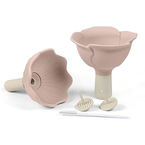 Haakaa Silicone Flower Funnel Set – Dual-Size Silicone Funnels for Kitchen Use, Small Funnels for Filling Bottles, Compatible with Haakaa Pouches