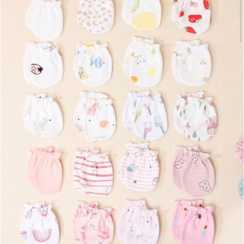 6pairs Assorted Newborn Baby Girl's Scratch Mittens, Strawberry & Rainbow Print, Soft & Skin-Friendly, Suitable For All Seasons | SHEIN USA