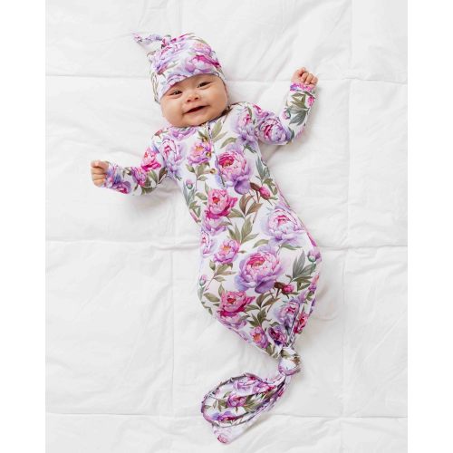 Blooming Peotential Knotted Gown & Beanie Set