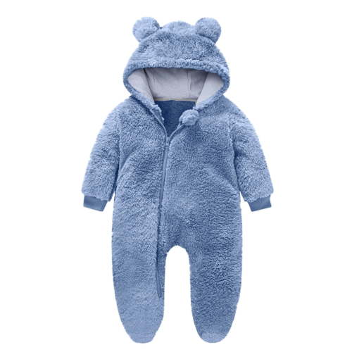 ZyeKqe Winter Baby Clothes Keep Warm Fleece Thick Onesie Cute Ear Hooded Jumpsuits Newborn Boys Girls Romper Kids Coats Jackets