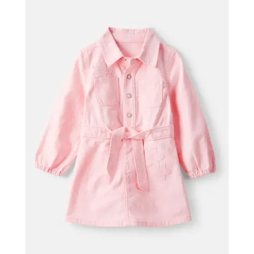 Toddler Girl Embroidered Cotton Long-Sleeve Dress - Pink - OshKosh B'gosh | Carter's