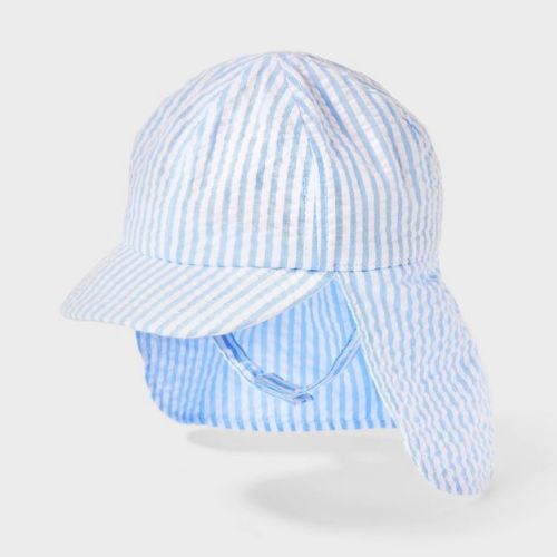 Baby Striped Sun Flap Hat - Cloud Island™ Blue 0-6M