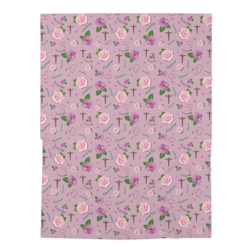 St. Thérèse Customized Catholic Baby Swaddle  Blanket,Optional Personalized Name,Catholic Baptism/Baby Shower/Kids Gift,Jersey Swaddle