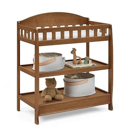 Delta Children Infant Changing Table with Pad, Chestnut