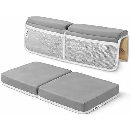 Rylor Premium Baby Bath Kneeler Mat & Elbow Rest Pad Set – Comfortable Bath Kneeler and Elbow Kneeling Rest Pad for Parents, Extra Long 26'', 2.4'' Thick, Non-Slip Support for Easy Bath Time (Gray)