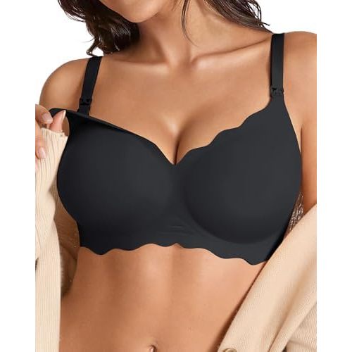 DEANGELMON Maternity Nursing Bra for Women Breastfeeding - Jelly Pregnancy Pumping Breast Feeding Seamless Bras with Support