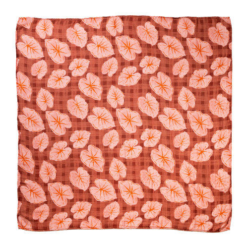 The Keiki Dept Pink Palaka Kalo Bamboo Muslin Swaddle Blanket