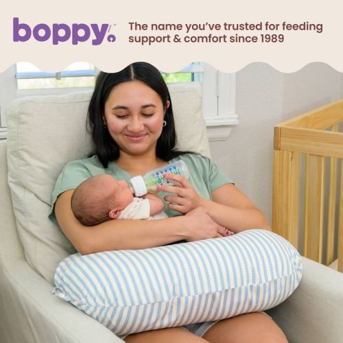 Boppy New Nursing Pillow - Vintage Blue Stripes