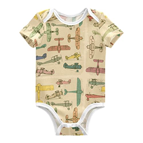 Ollabaky Unisex Baby Bodysuits Short-Sleeve Cotton Baby Clothes for Girls Boys 0-24 Months