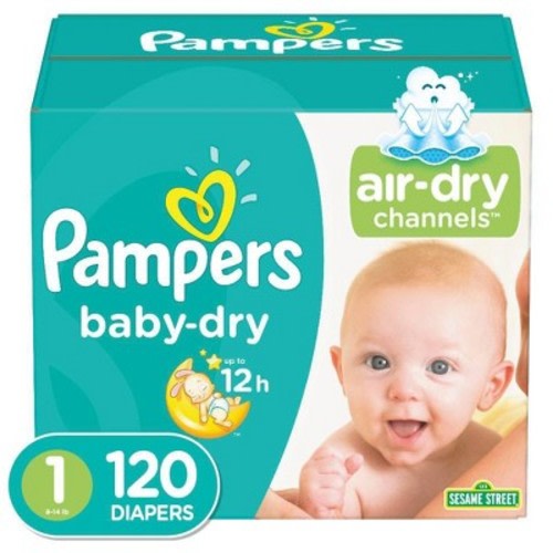 Pampers Baby Dry Diapers Super Pack - (Select Size), Size: Size 1  (120 Count)