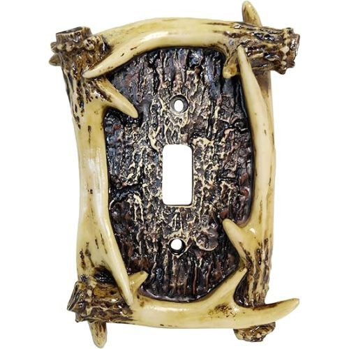 The Bridge Collection Deer Antler Wall Plate Cover (Single Light Switch)