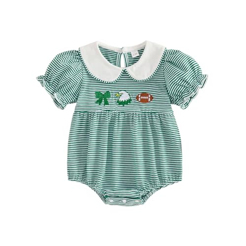 Merqwadd Baby Boy Girl Bubble Romper Short Sleeve Collar Summer Bodysuit | Infant Oversize T-Shirt Cotton Bodysuit Top, Baby Scalloped/Piping Peter Pan Collar Romper, Ideal for Easter&Dailywear