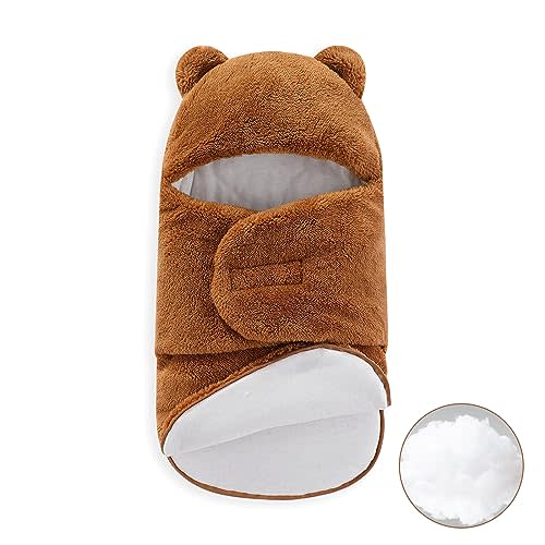 AiWMGL Baby Swaddle Blanket Boys Girls 3-6 Months Fleece Thicken Winter Warm Adjustable Newborn Swaddling Wrap Soft Sleeping Sacks Infant