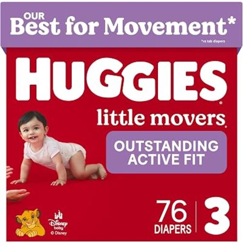 Huggies Little Movers Diapers Size 3, 76 Count