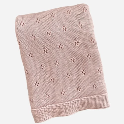 Cotton Heirloom Pique Blanket — Blush