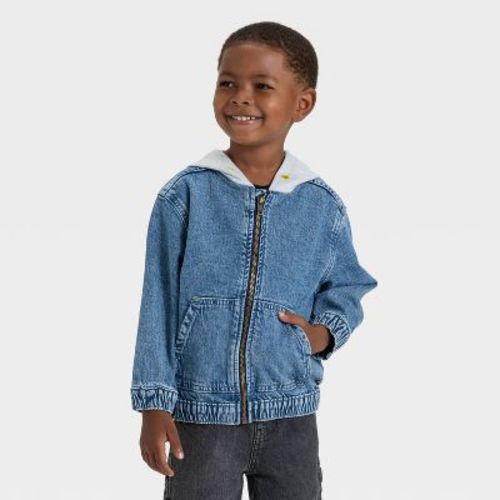 Toddler Boys' Denim Hooded Jacket - Cat & Jack™ Medium Wash 3T