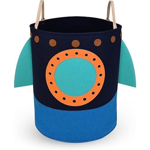 Laundry Hamper Large Rocket kids laundry basket with Carry Handle. Ideal for Toy Storage, Kids Laundry Hamper, Boys Hamper, Baby Laundry basket,Girls hampers for bedroom,Decor