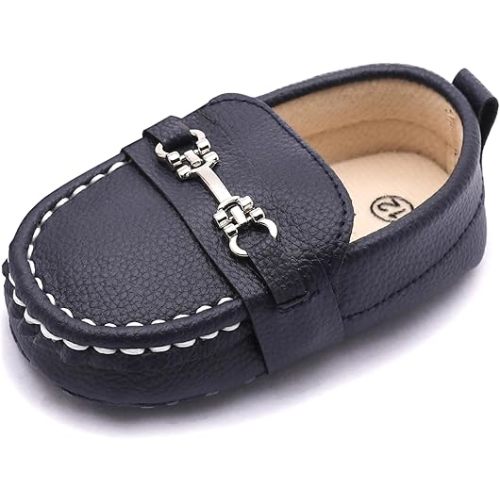 Infant Baby Boys Loafers Soft Sole PU Leather Toddler Moccasins Girls First Walking Crib Dress Shoes