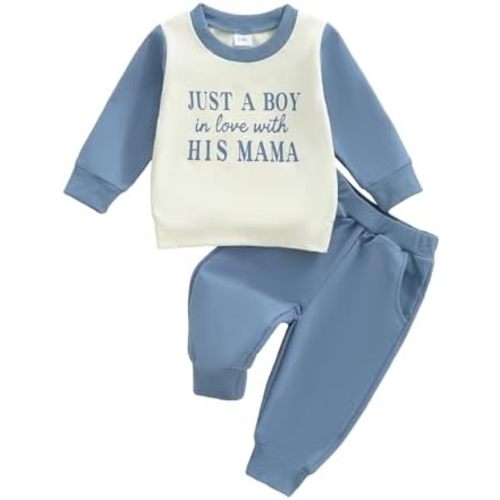 Infant Baby Boy Fall Clothes Set Funny Letter Sweatshirt Pant Outfit Toddler Winter Clothes 6 12 18 Months 2T 3T