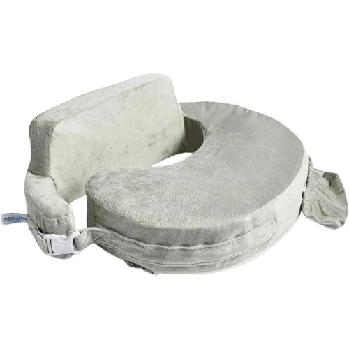 My Brest Friend Super Deluxe Nursing Pillow - Enhanced Comfort & Ergonomic Breastfeeding Pillow for Ultimate Support For Mom & Baby - Adjustable and with Handy Side Pocket, Platinum