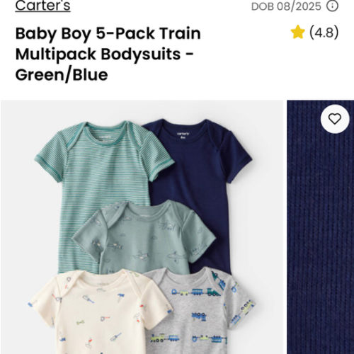 Baby Boy 5-Pack Train Multipack Bodysuits - Green/Blue | Carter's