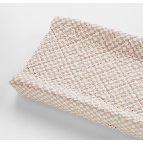 Venice Dusty Blush Organic Cotton Baby Changing Pad Cover by Leanne Ford