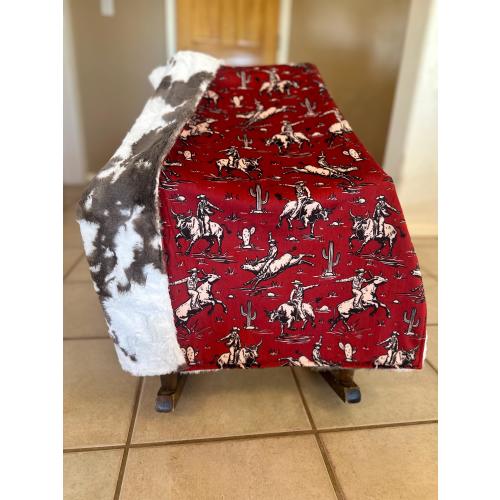 The Bull Riding Blanket / Bull Rider, Bulls, Rodeo, Baby Bull Rider, Roughstock Rider, Cowboy Throw, Western Theme Throw, Cowboy Baby