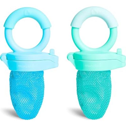 Munchkin Baby Feeder for Fresh Food and Fruit, 2 Pack, Blue/Mint