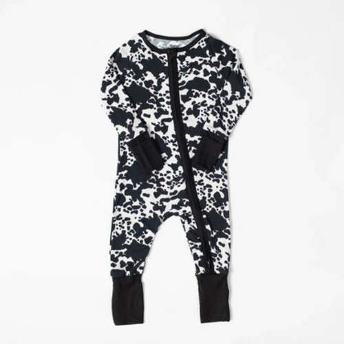 Cow Print Baby Bamboo Zippy – American Farm Company