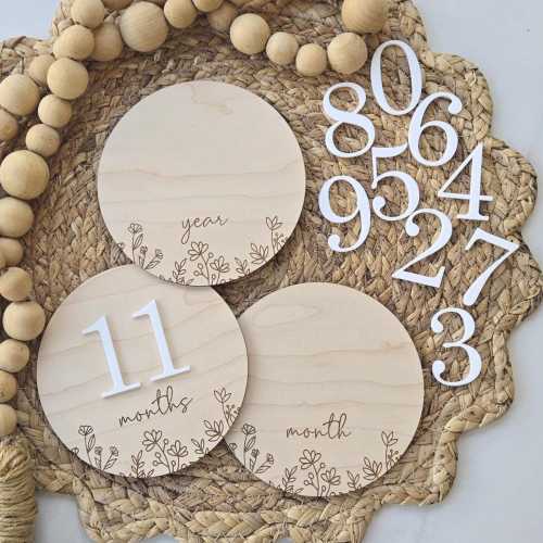 Wildflower Baby Milestones: Interchangeable Monthly Milestones