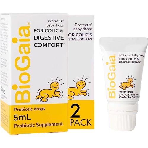 BioGaia Protectis Baby Probiotic Drops for Infants, Newborn and Kids Colic, Spit-Up, Constipation and Digestive Comfort, 5 ML, 0.17 oz, 2 Pack - 0.17 Fl Oz (Pack of 2)