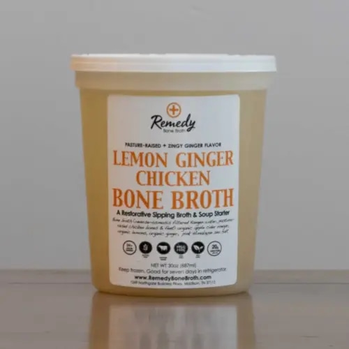 Lemon Ginger Chicken Bone Broth — Remedy Bone Broth