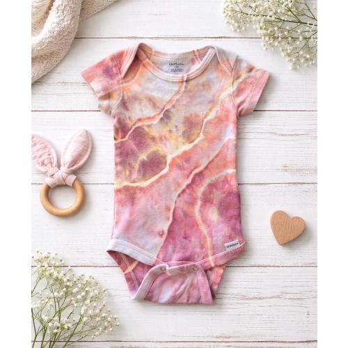 Baby Girl Onesie Organic Geode Tie Dye, Newborn, Multiple Sizes Hand Dyed Ice Dye Baby Shower Gift
