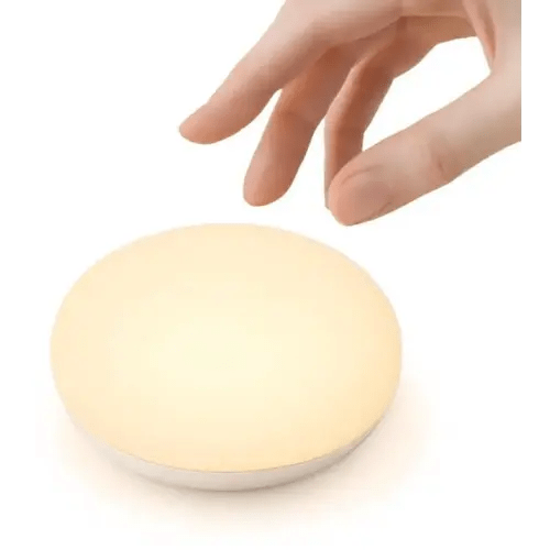 Flip & Touch Baby Night Light, Small Portable Egg Light for Nursery | Dimmable, Baby Safe, Soft Glow, Rechargeable Silicone Lamp for Diaper