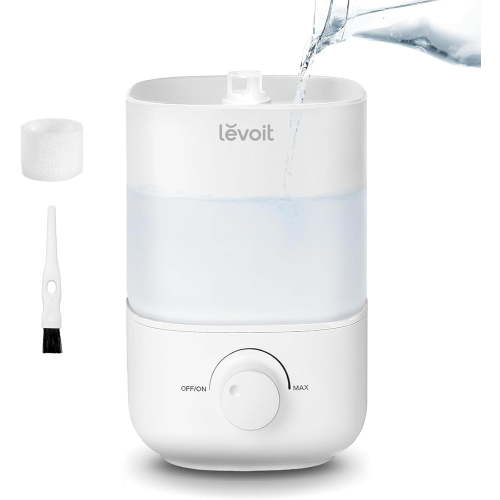 LEVOIT Bedroom Top Fill Humidifier, 2.5L Water Tank for Large Rooms, Easy to Fill and Clean, 28 dB Silent Cool Mist Air Humidifier for Home Baby Nursery and Plants