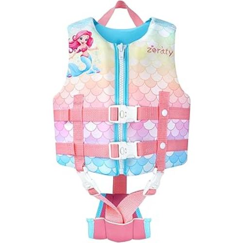 Zeraty Toddler Swim Vest Neoprene Kids Float Jacket Swimming Aid for Children Girls and Boys 20-30-40-50-60-70-80Lbs with Dual Adjustable Safety Straps