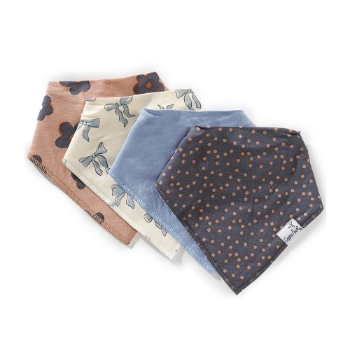 Copper Pearl Baby Girls Gemma Print Bandana Bibs 4-Pack