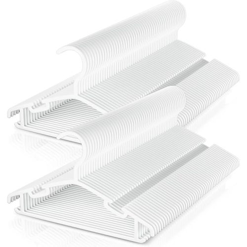 Baby Hangers 100 Pack Non-Slip Kids Plastic Hangers for Closet, Space Saving Toddler Hanger for Infant Clothing, Childrens Hanger for Child, White
