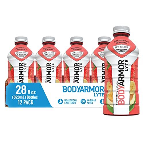 BODYARMOR LYTE Sports Drink Low-Calorie Sports Beverage, Strawberry Banana, Coconut Water Hydration, Potassium-Packed Electrolytes, Perfect For Athletes, 28 Fl Oz (Pack of 12)