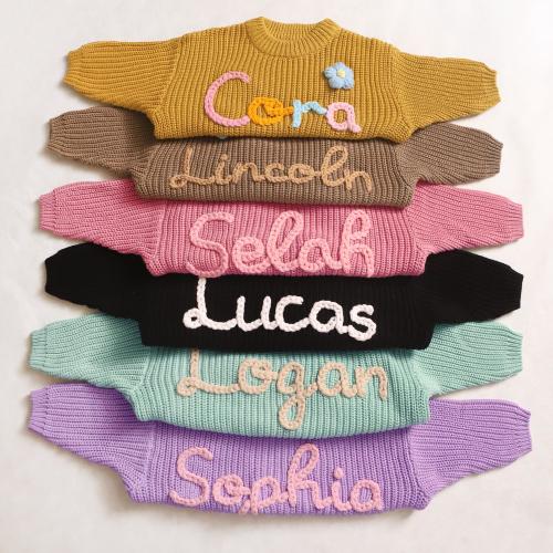 Custom Embroidered Baby Name Sweater,Personalised Baby Jumper with Name,Hand Embroidery Sweaters Baby,Unique Baby Girl Gifts,Nursery Gifts