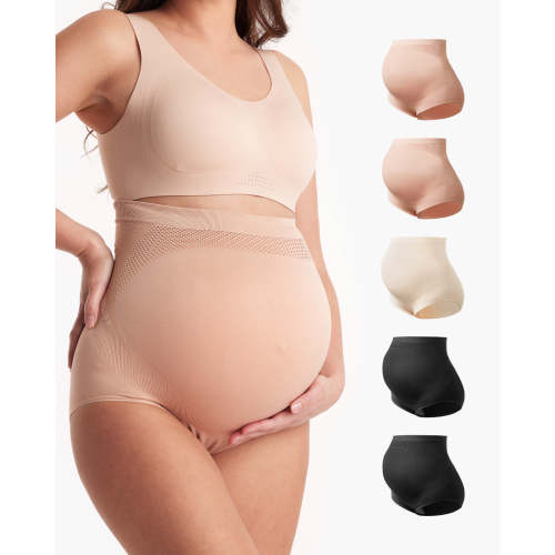 High Waist Pregnancy Seamless Soft Belly Support Panties - CA