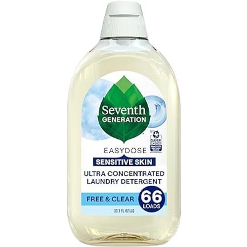 Seventh Generation EasyDose Laundry Detergent, Ultra Concentrated: 66 Loads, Free & Clear Designed for Sensitive Skin, 23.1 Fl Oz